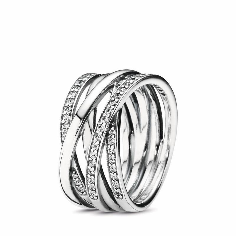 Inele statement Pandora Sparkling & Polished Lines Argint (jdOPXBbA)